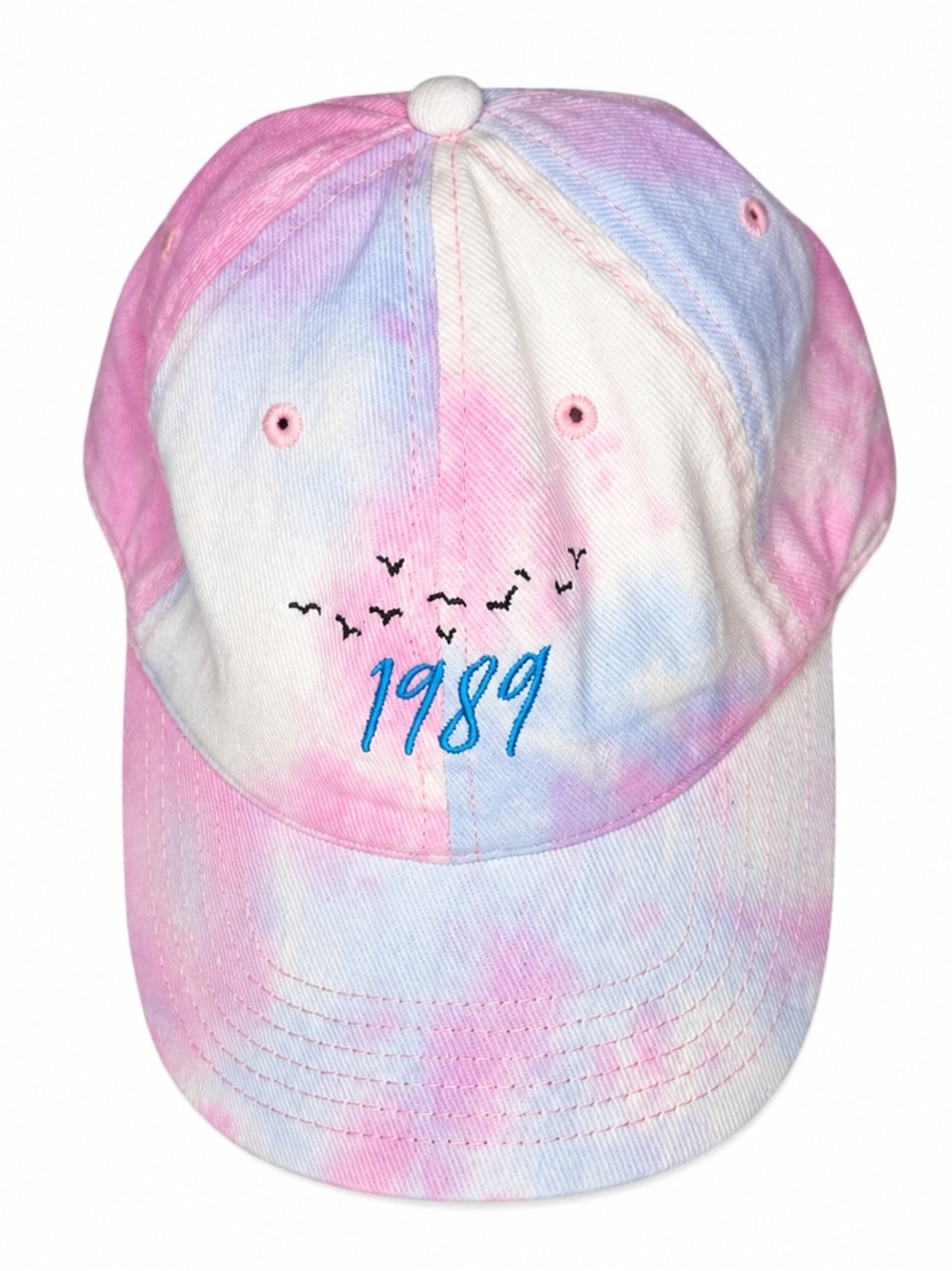 Taylor Swift Inspo 1989 Tie Dye Dad Hat Baseball Pink Blue Embroidered